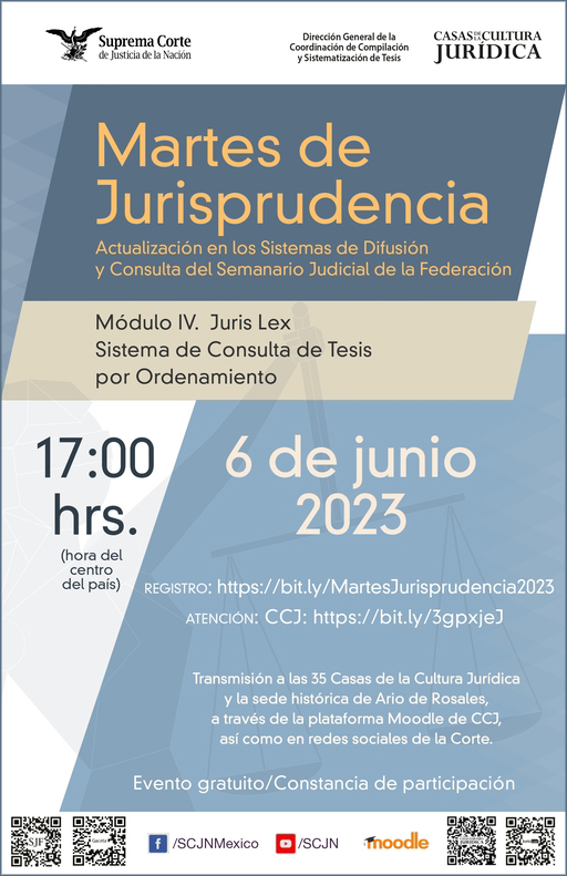 Cartel Martes de Jurisprudencia - Actualización en los Sistemas de Difusión y Consulta de la Jurisprudencia