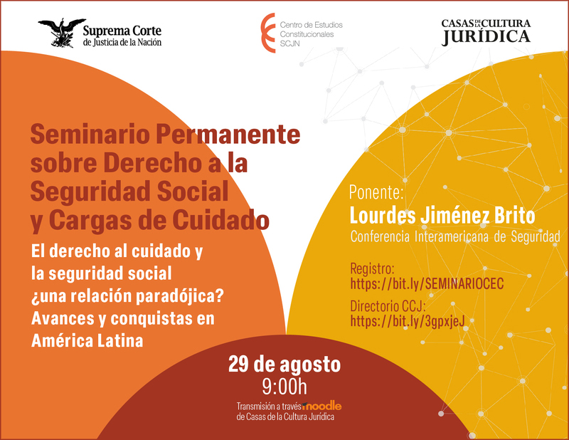 Enlace al cartel del Seminario Permanente sobre Derecho a la Seguridad Social y Cargas de Cuidado