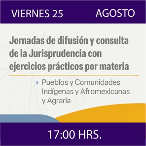 Enlace a Jornadas de Difusión y Consulta de la Jurisprudencia con ejercicios prácticos por materia - Pueblos y Comunidades Indígenas y Afromexicanas y Agraria